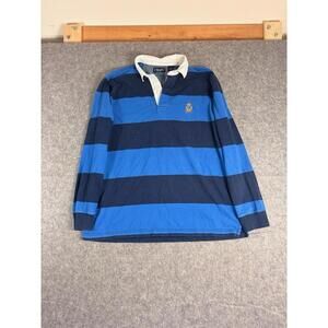 Vintage Chaps Ralph Lauren Rugby Polo Shirt Long Sleeve Striped Mens L Preppy